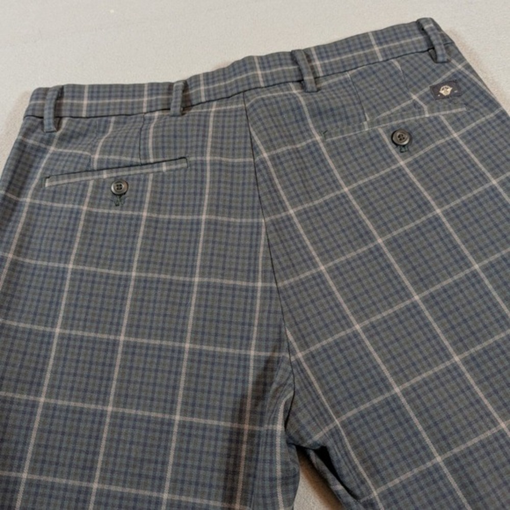 Dockers Mens Plaid Flat‎ Front Dress Pants Slim Fit Gray Size 33x30